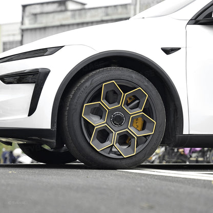 EVBASE Model Y Juniper Wheel Covers 19 Inch Hex Wedge Hubcaps Honeycomb Wheels Style for Tesla