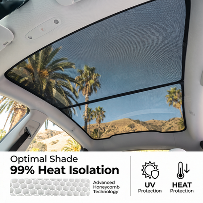 EVBASE Model Y Juniper/ 3 Highland Glass Roof Sunshade Heat Insulation UV Protection Sun Visor OEM-Style Sunroof & Rear