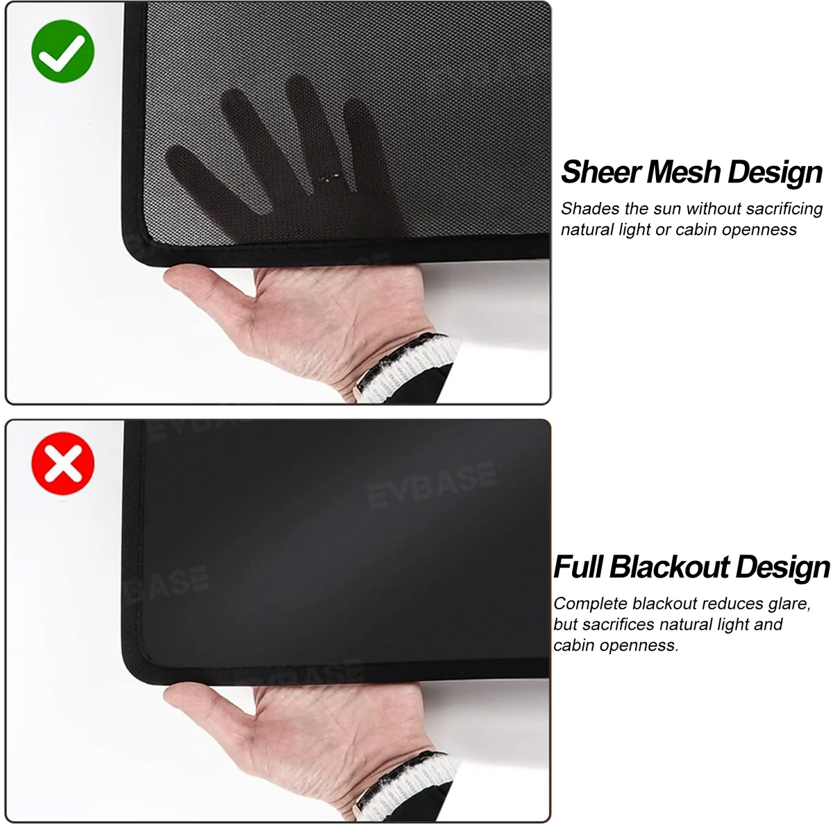 EVBASE Model Y Juniper/ 3 Highland Glass Roof Sunshade Heat Insulation UV Protection Sun Visor OEM-Style Sunroof & Rear
