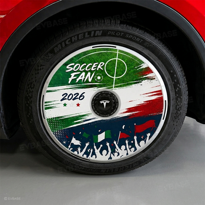 EVBASE Model Y Juniper Aero Wheel Covers International Soccer Style Hubcaps for Tesla 18/19/20/21 Inch Wheels