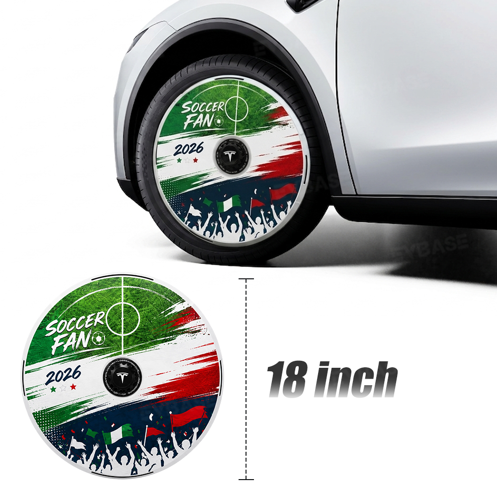 EVBASE Model Y Juniper Aero Wheel Covers International Soccer Style Hubcaps for Tesla 18/19/20/21 Inch Wheels