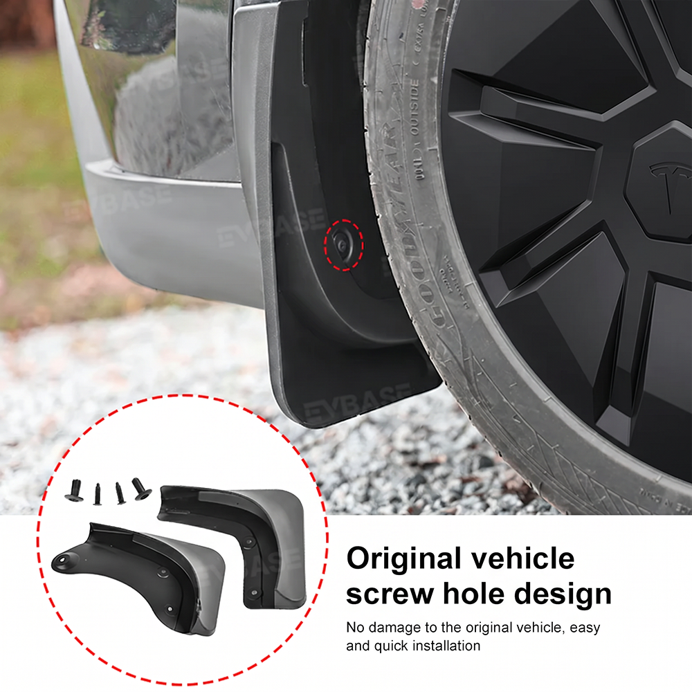 EVBASE Model Y Juniper Standard Mud Flaps Front & Rear No-Drilling Splash Guards