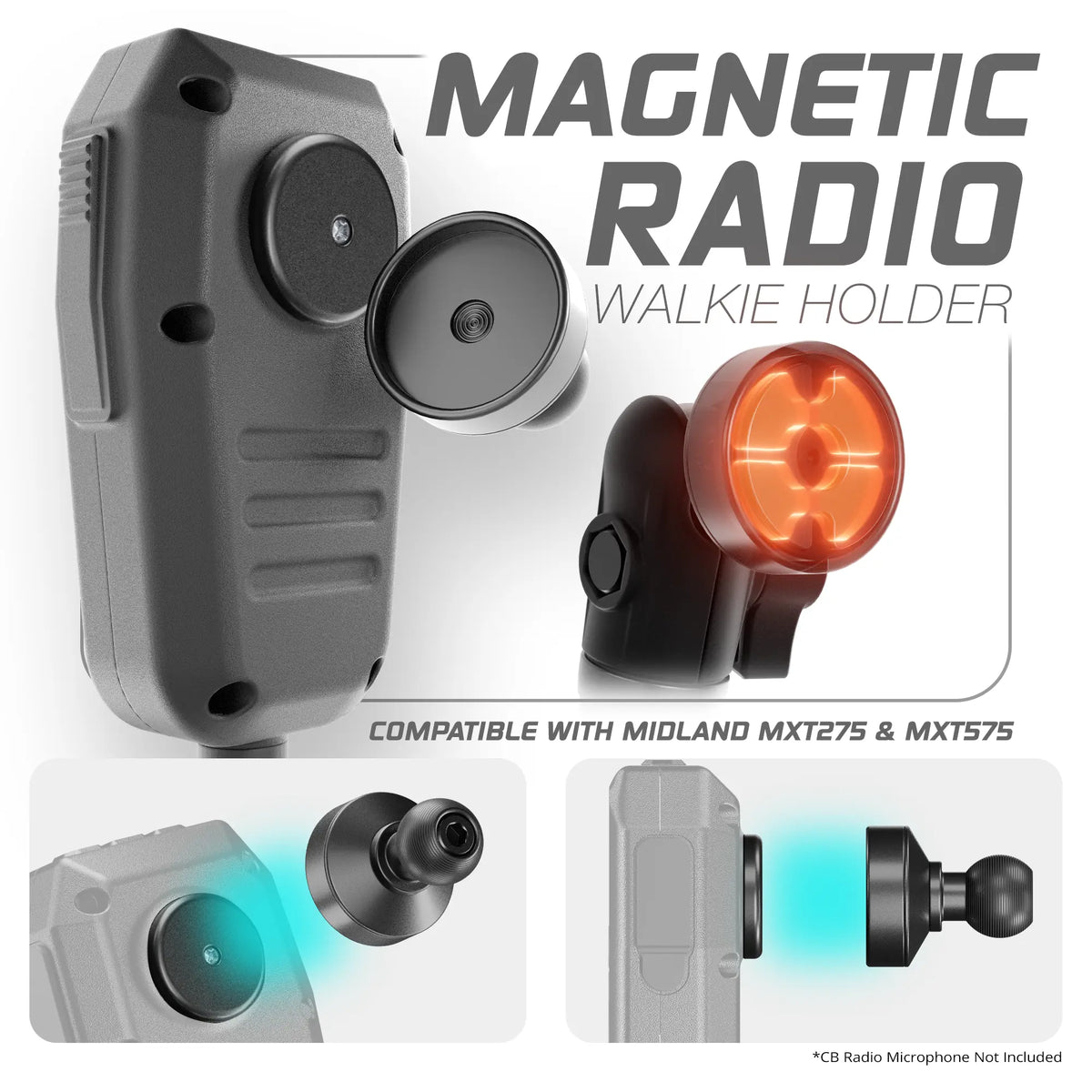 Tackform LINK™ Vent Mount Bracket With Midland MXT275 and MXT575 Magnetic CB Radio Mic Holder For Tundra (2014-2021)