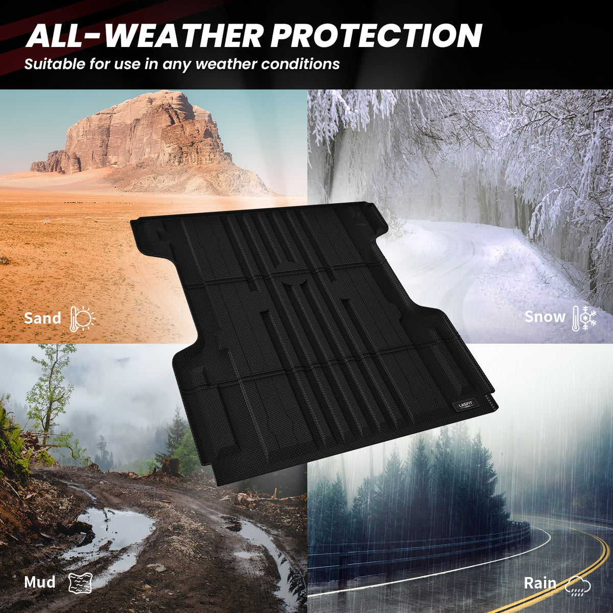LASFIT Fit for 2017-2024 Nissan Titan 67.0 inches Heavy Duty Truck Bed Mats, Not Fit Drop-in liners, Not Fit Equipped Truck