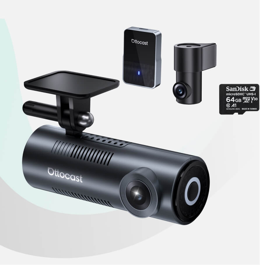 Ottocast OttoSafe Cam 2-in-1 Dash Cam & Wireless CarPlay Adapter
