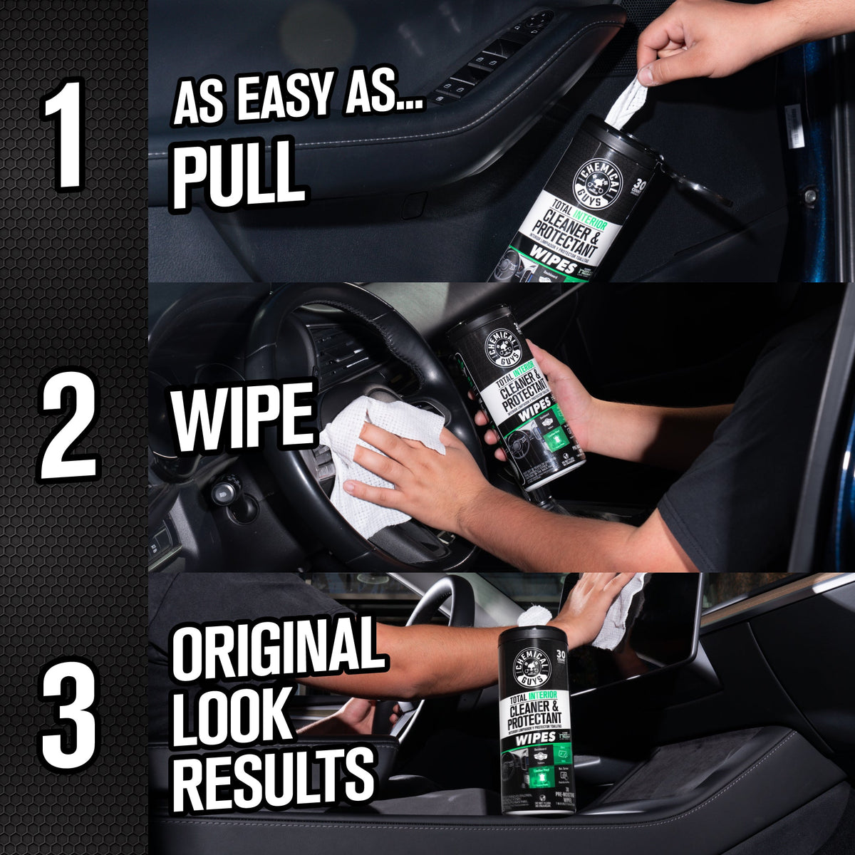 Chemical Guys Total Interior Wipes 3-Pack Kit