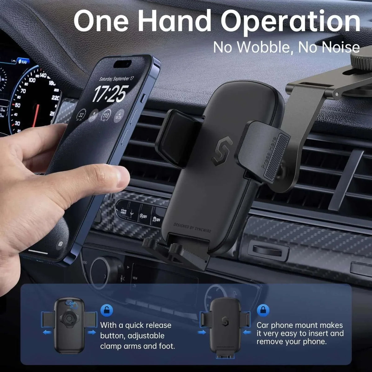 Syncwire Car Mount for Universal Dashboard & Tesla Screen