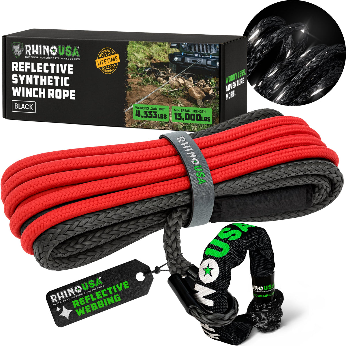 Rhino USA Synthetic Winch Rope