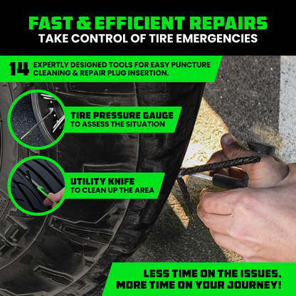 Rhino USA 14-Piece Compact Tire Repair Kit