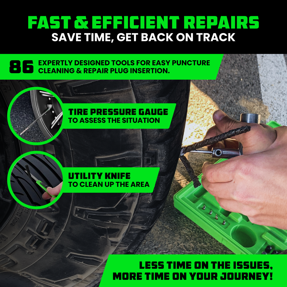 Rhino USA 86 Piece Tire Repair Kit