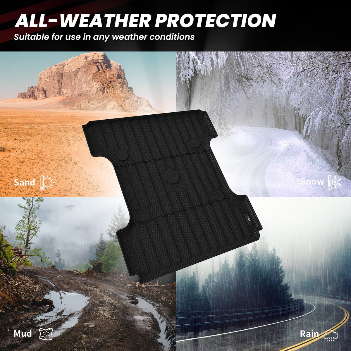 LASFIT Fit for 2006-2027 Ram 2500 3500 Heavy Duty Bed Mat or Tailgate Mat, Don't fit with Optional Rambox & Drop-in liners