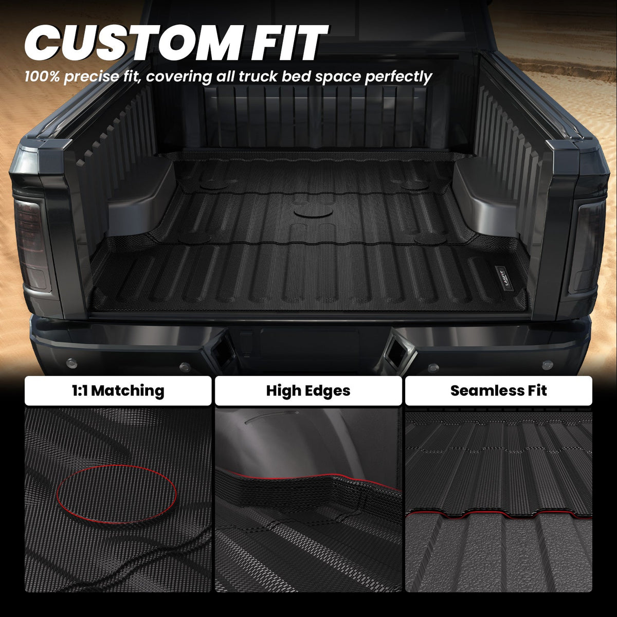 LASFIT Fit for 2006-2027 Ram 2500 3500 Heavy Duty Bed Mat or Tailgate Mat, Don't fit with Optional Rambox & Drop-in liners