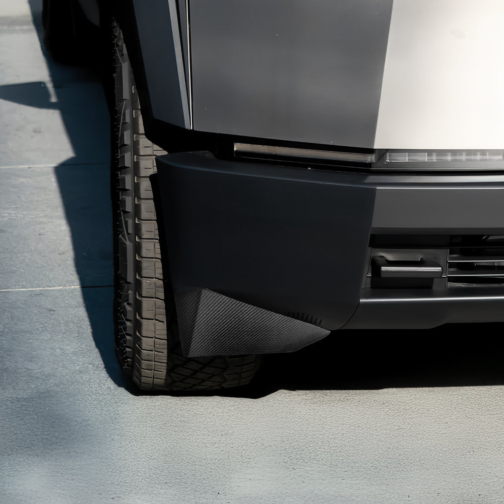 Yeslak Real Carbon Fiber Tesla Cybertruck Wheel Fairings (Mud Flaps) Overlay – Sleek Exterior Upgrade