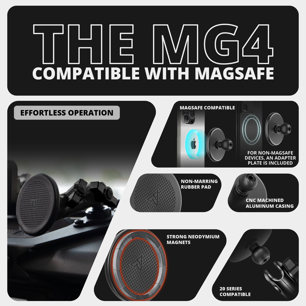 Tackform LINK™ Vent Mount Bracket With MagSafe Phone Holder For Tacoma (2016-2023)