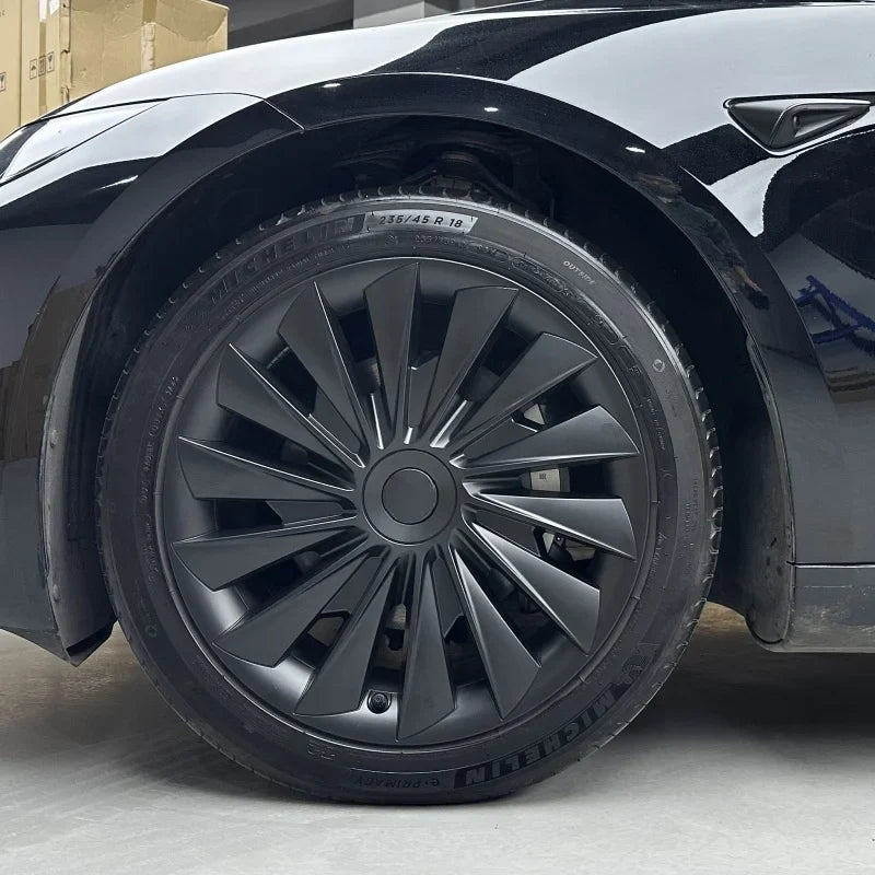 Yeslak 1 Pcs Hubcaps For Tesla 2024+ New Model 3 Highland 18‘’ Photon Wheels - Cyclone Style