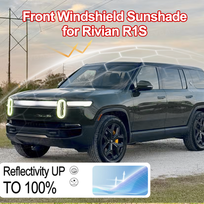 EVBASE Side Window Sunshade for Rivian R1S Reflective Foldable Sun Visor Protector Blocks UV Rays
