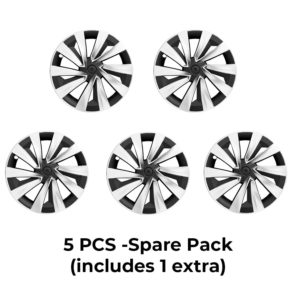 Yeslak Tesla Model Y Juniper 19" Crossflow Wheel Covers | Helix Style ABS Polymer Curb Rash Protectors (2025+)