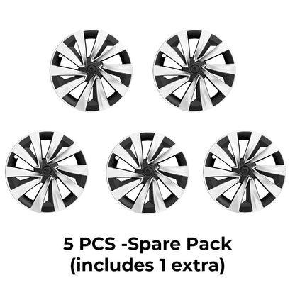 Yeslak Tesla Model Y Juniper 19" Crossflow Wheel Covers | Helix Style ABS Polymer Curb Rash Protectors (2025+)