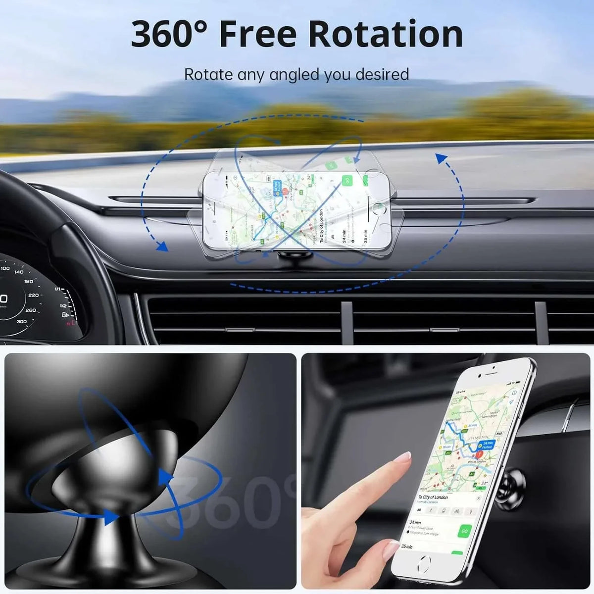 Syncwire Magnetic In-Car Phone Mount (Metal Plates Included)