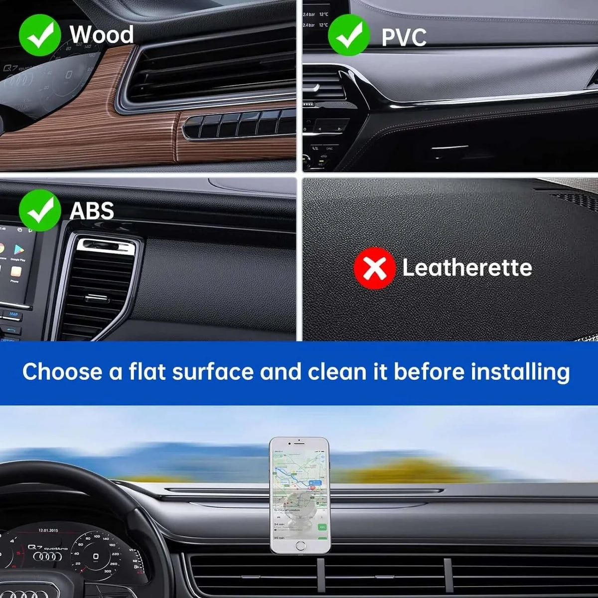 Syncwire Magnetic In-Car Phone Mount (Metal Plates Included)