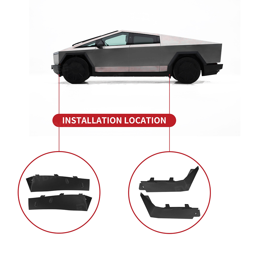 EVBASE Cybertruck Wheel Fairing Delete Covers Off-Road Protection Mud Flaps No Drilling Splash Guards
