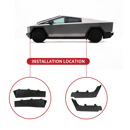 EVBASE Cybertruck Wheel Fairing Delete Covers Off-Road Protection Mud Flaps No Drilling Splash Guards