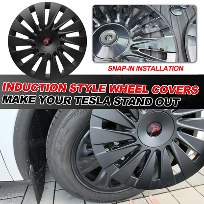 EVBASE Model Y Juniper Standard 18" Wheel Covers for Tesla Aperture Wheels Induction Style Hubcaps