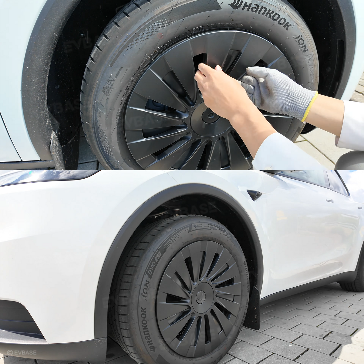 EVBASE Model Y Juniper Standard 18" Wheel Covers for Tesla Aperture Wheels Induction Style Hubcaps