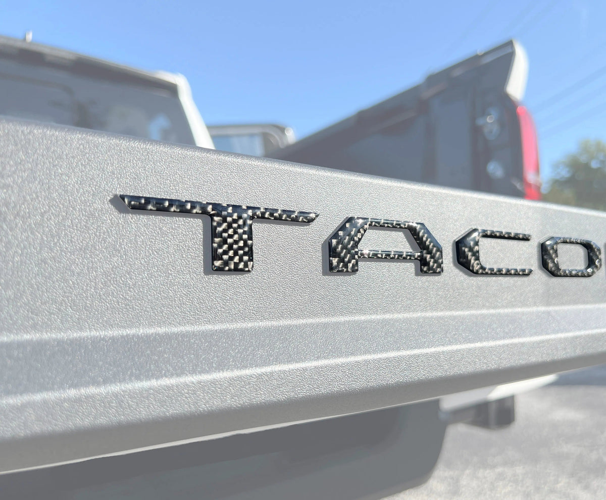 Tufskinz.com Bed Rail Tailgate Letter Overlays Fits 2024-2027 Toyota Tacoma