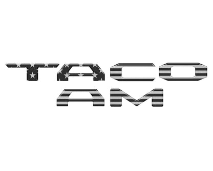 Tufskinz.com Bed Rail Tailgate Letter Overlays Fits 2024-2027 Toyota Tacoma