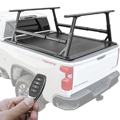 SYNETICUSA [2-in-1 Bundle] Ford F-250/F-350 Retractable Tonneau Cover w/ Rack System