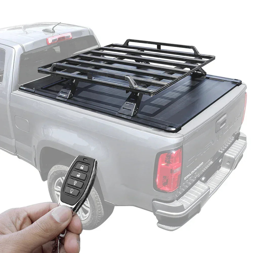 SYNETICUSA [2-in-1 Bundle] Toyota Tacoma Retractable Tonneau Cover w/ Rack System