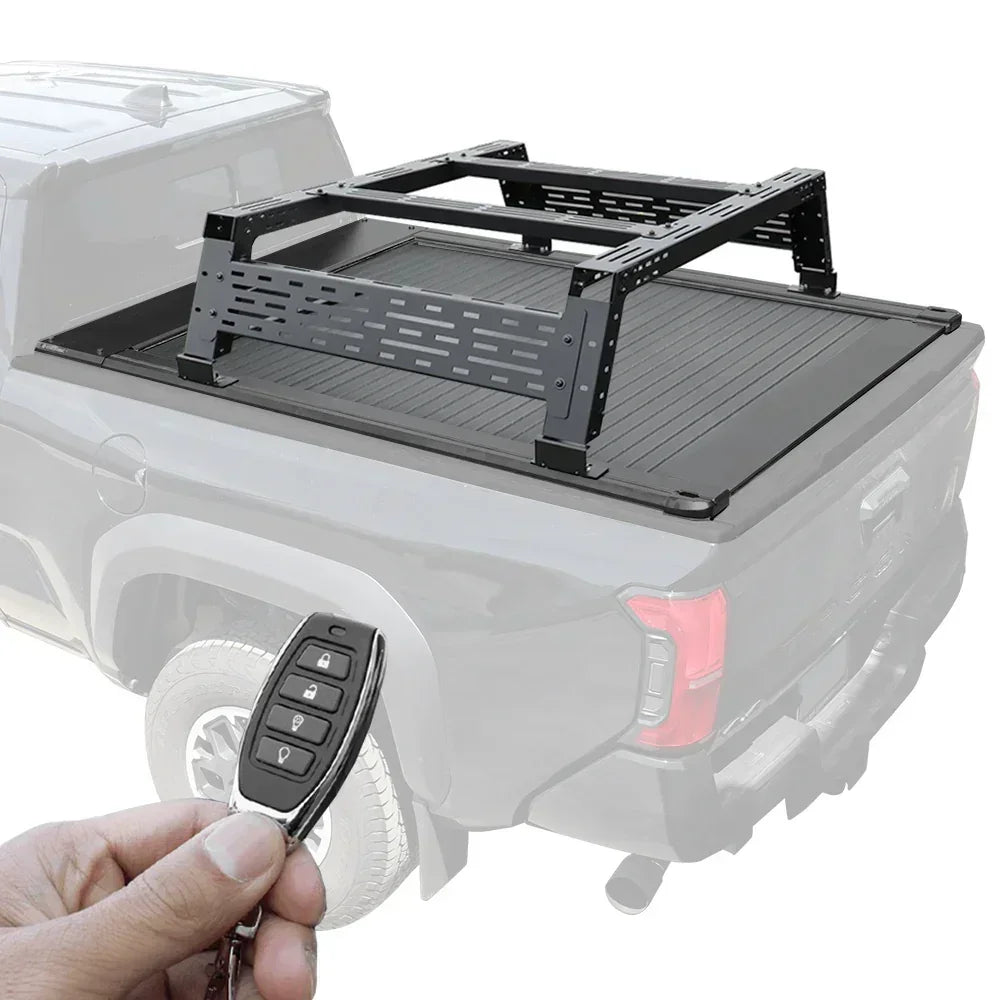SYNETICUSA [2-in-1 Bundle] Toyota Tacoma Retractable Tonneau Cover w/ Rack System