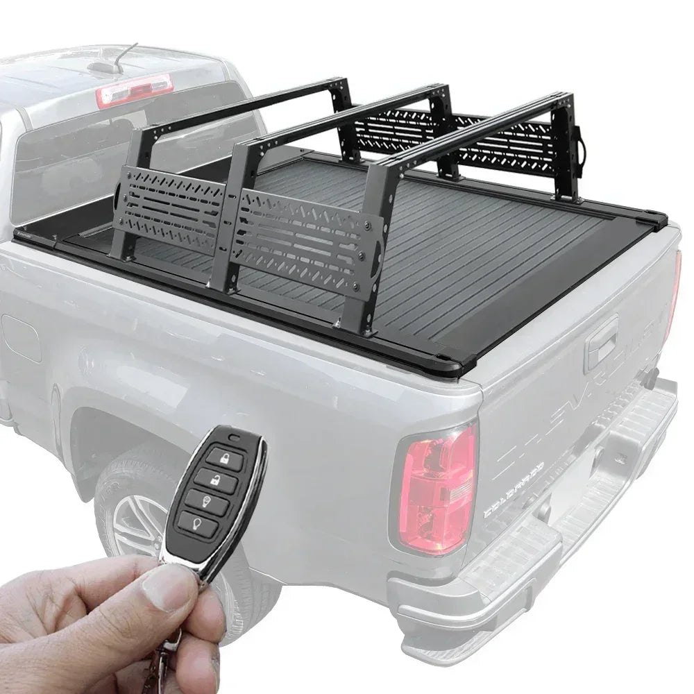 SYNETICUSA [2-in-1 Bundle] Toyota Tacoma Retractable Tonneau Cover w/ Rack System