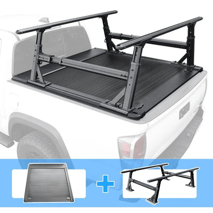 SYNETICUSA [2-in-1 Bundle] RAMBOX 1500/2500/3500 Retractable Tonneau Cover w/ Rack System