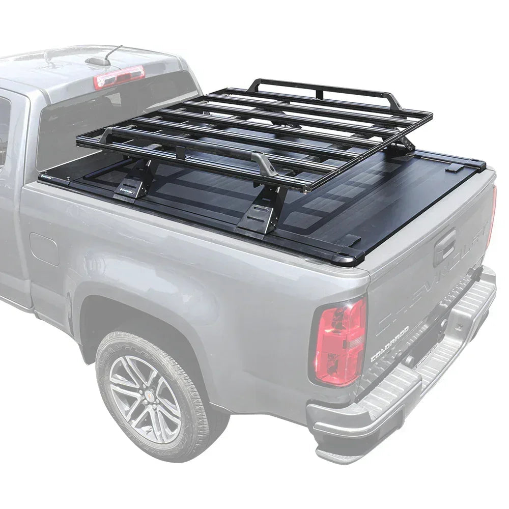 SYNETICUSA [2-in-1 Bundle] Toyota Tacoma Retractable Tonneau Cover w/ Rack System