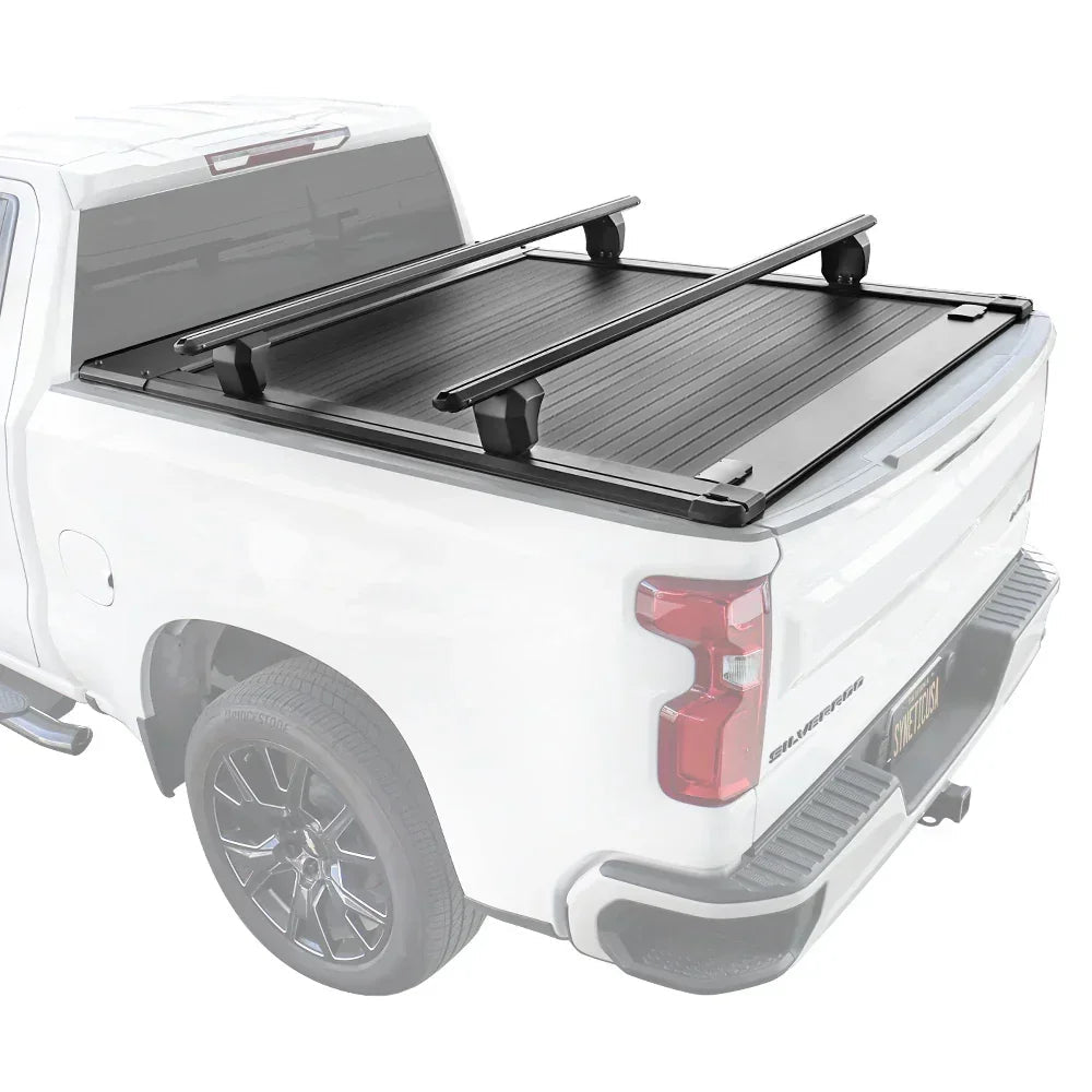 SYNETICUSA [2-in-1 Bundle] Toyota Tacoma Retractable Tonneau Cover w/ Rack System