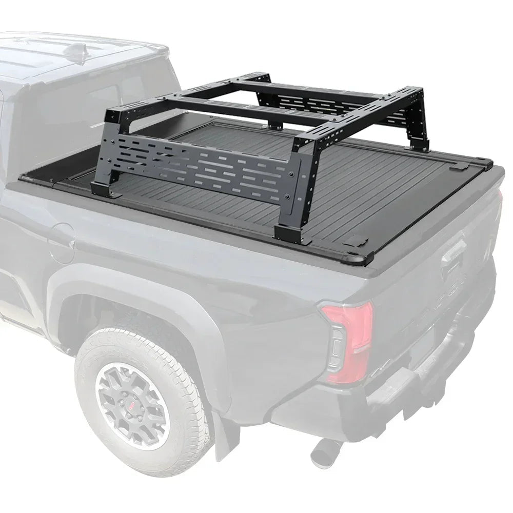 SYNETICUSA [2-in-1 Bundle] Toyota Tacoma Retractable Tonneau Cover w/ Rack System