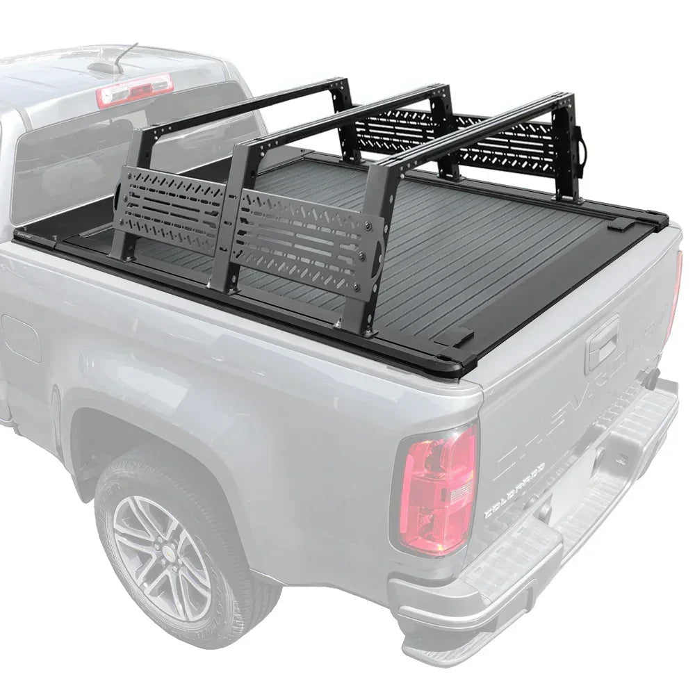 SYNETICUSA [2-in-1 Bundle] Toyota Tacoma Retractable Tonneau Cover w/ Rack System