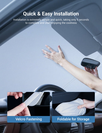 TESERY Graphene Front Windshield Sunshade for Model 3 Highland / Model Y Juniper