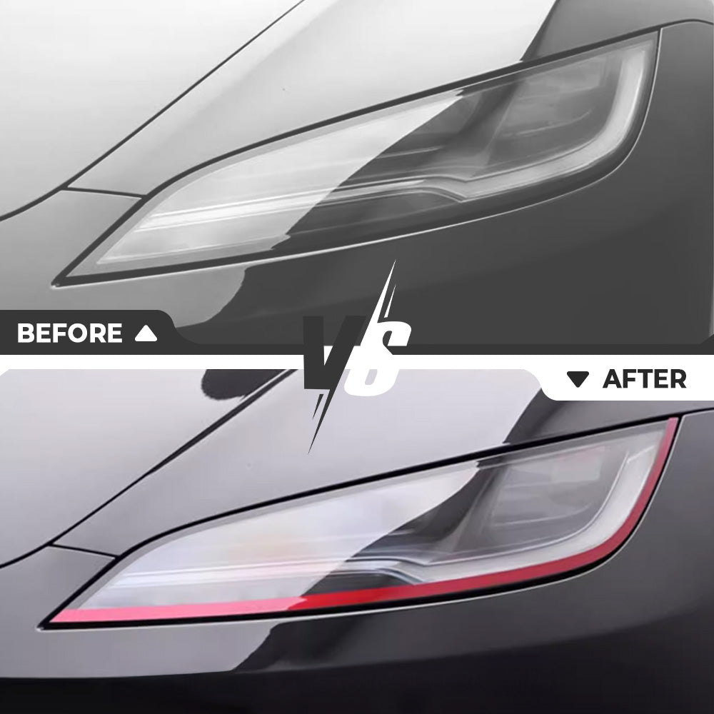 Yeslak Tesla Model 3 Highland Headlight Trim Film (2024+) – Color PPF Overlay for Subtle Styling Upgrade