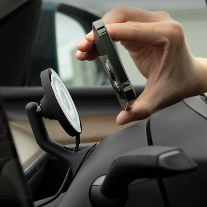 Yeslak Tesla Wireless Charging Phone Mount for Model 3/Y – OBD-II Power & Steering Wheel Installation