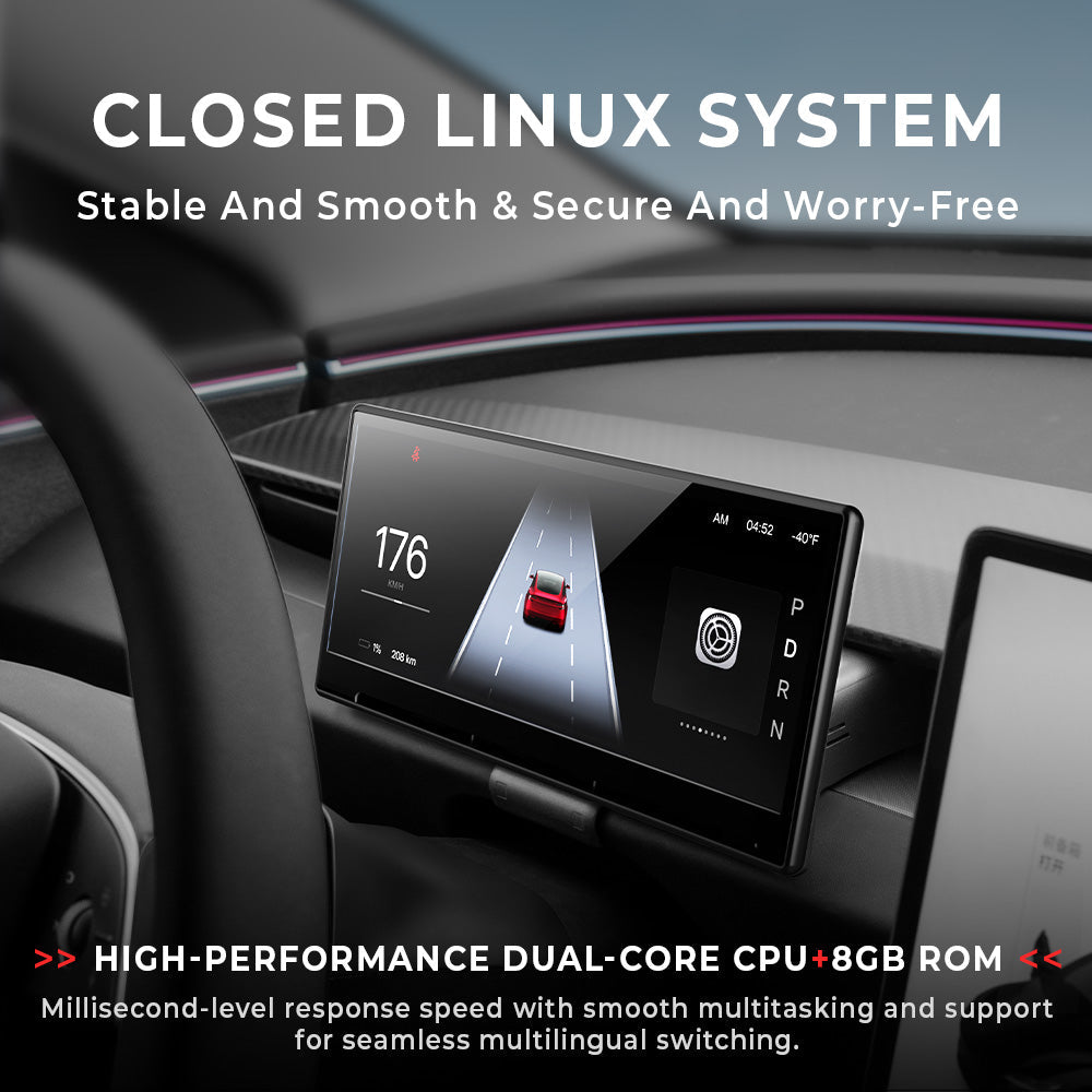 Yeslak Tesla 8.9" CarPlay / Android Auto Instrument Cluster for Model 3/Y (2024+ Model 3, 2025 Model Y)