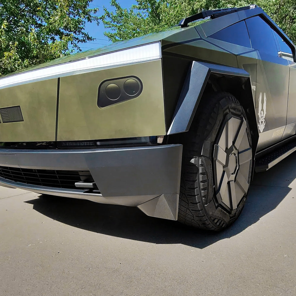 Yeslak Real Carbon Fiber Tesla Cybertruck Wheel Fairings (Mud Flaps) Overlay – Sleek Exterior Upgrade