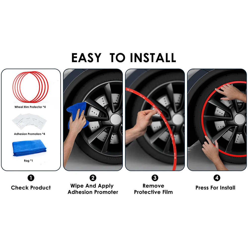 Yeslak Tesla Model S/3/X/Y Alloy Rim Protectors – Premium Wheel Rash Protection for Tesla Owners