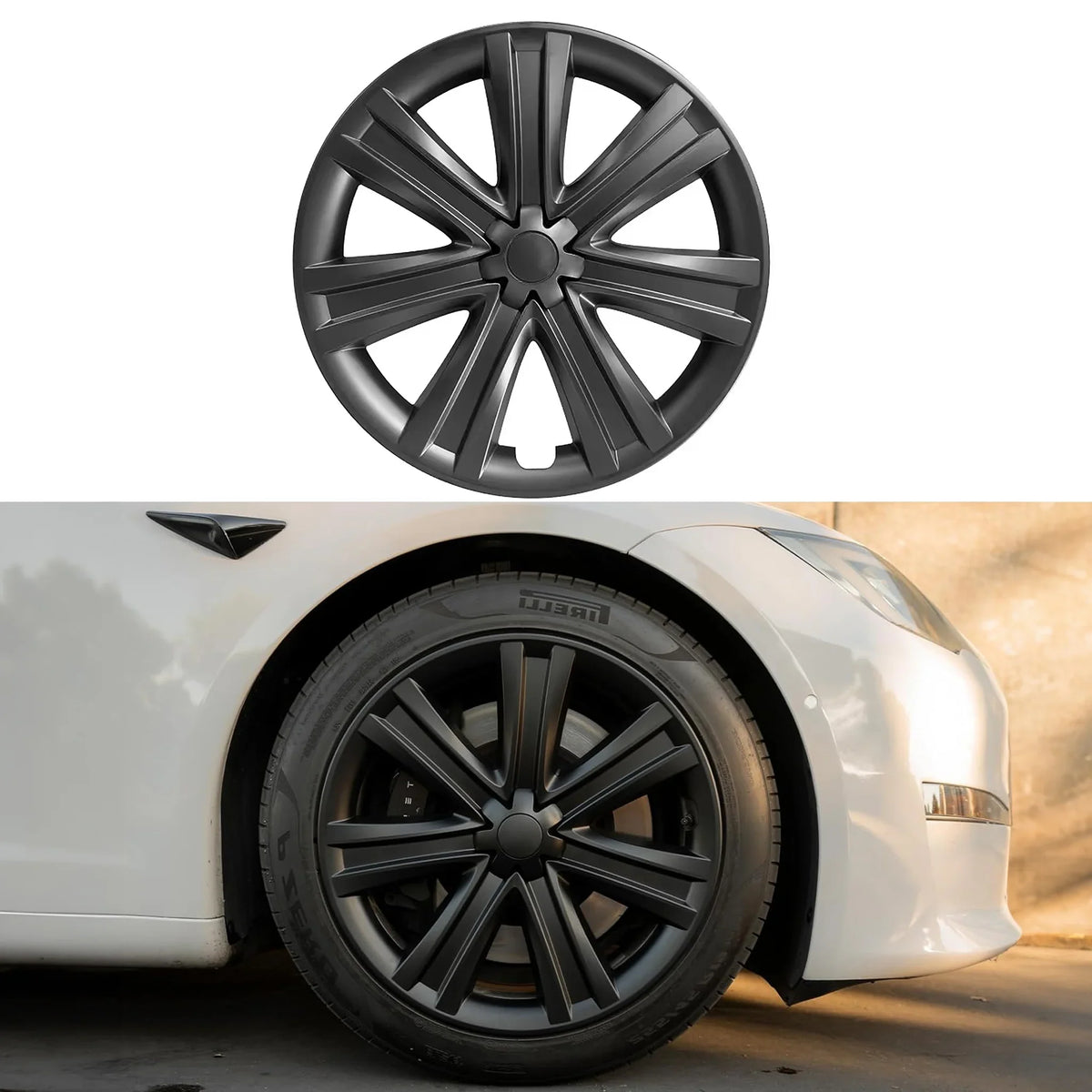 Yeslak Single Replacement Wheel Cover For Tesla Model Y 19'' Gemini Wheels & Model S 19" Tempest Wheels ((1 Piece))