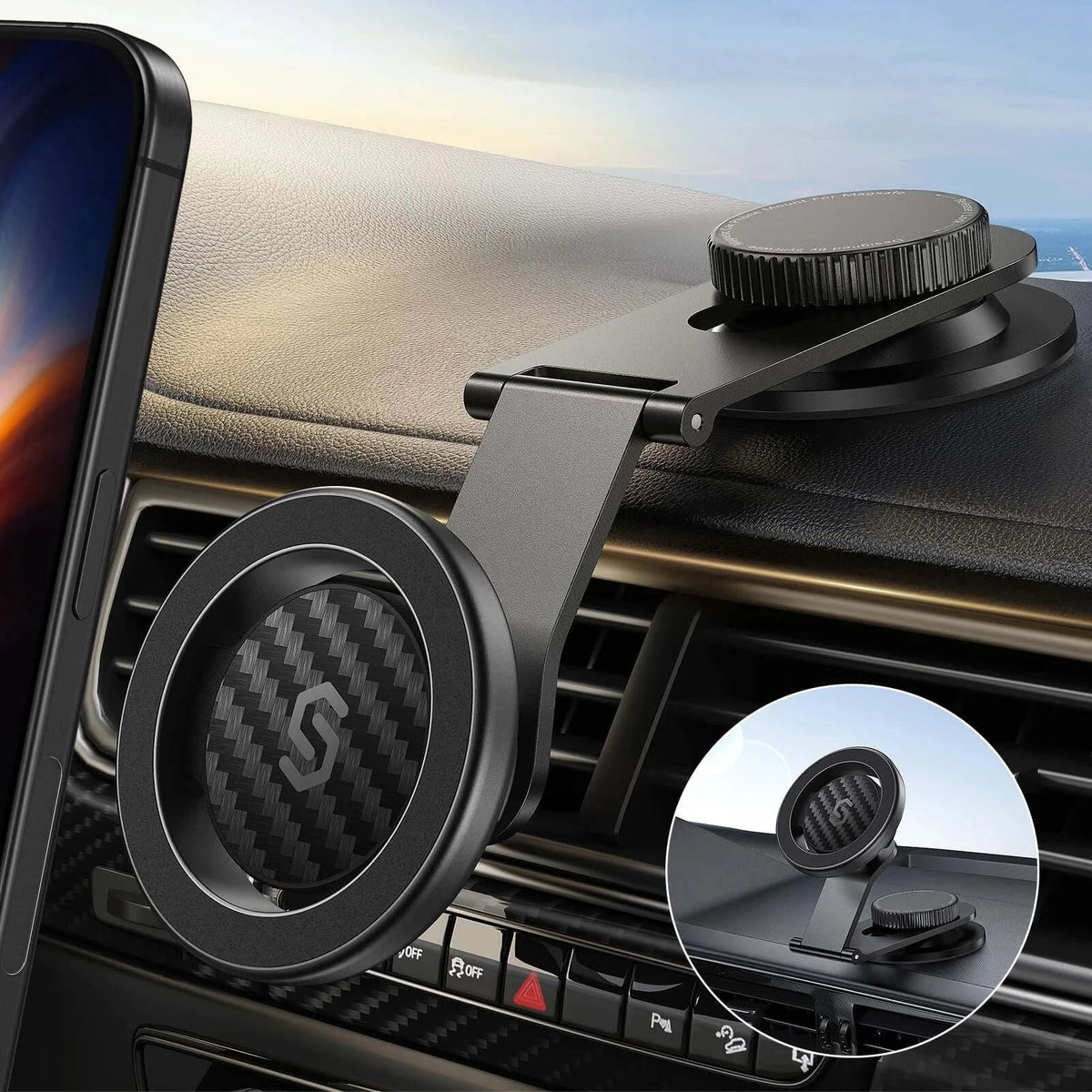 Syncwire Magnetic Phone Car Mount - Universal Dashboard Windshield Car Phone Holder