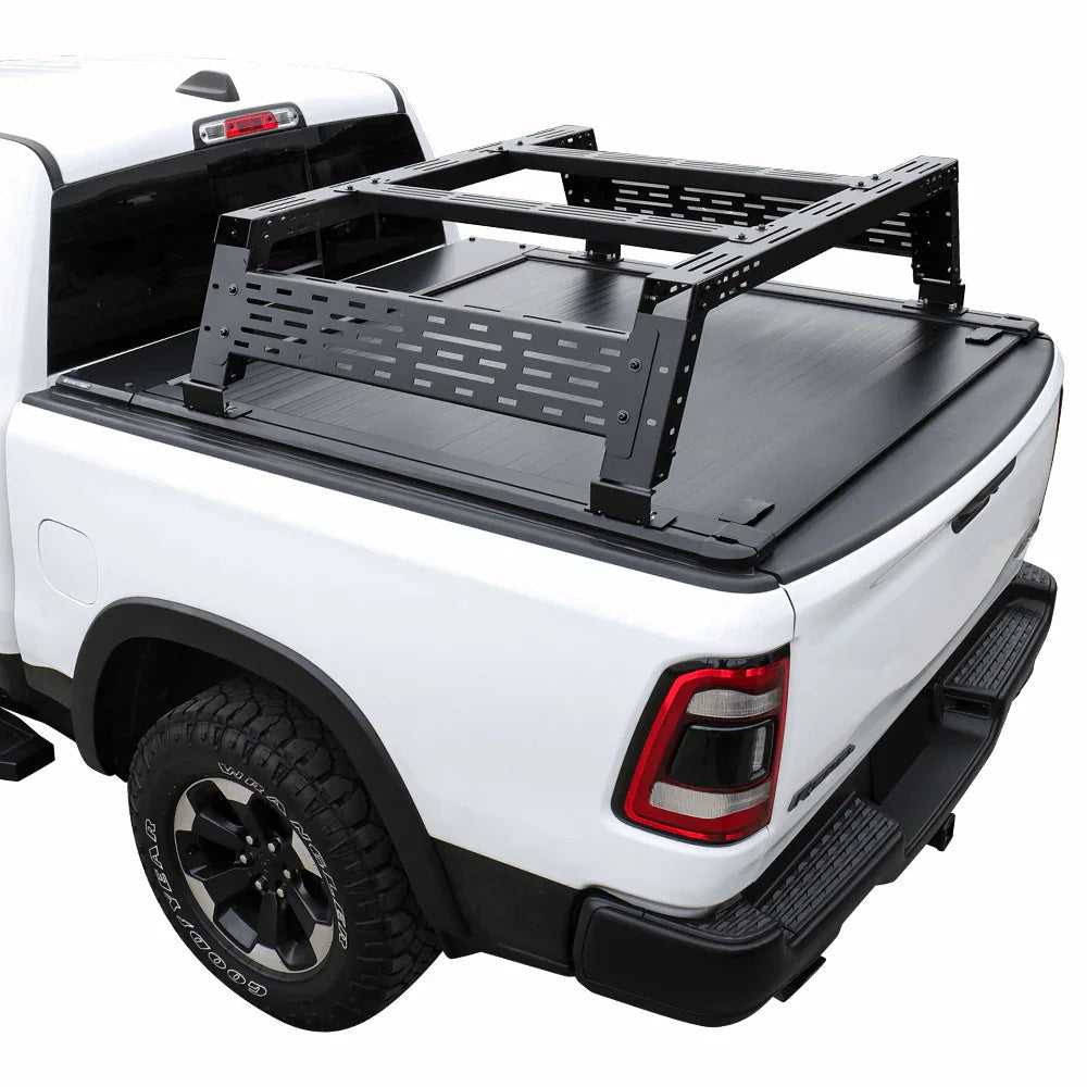 SYNETICUSA [2-in-1 Bundle] Nissan Titan Retractable Tonneau Cover w/ Rack System