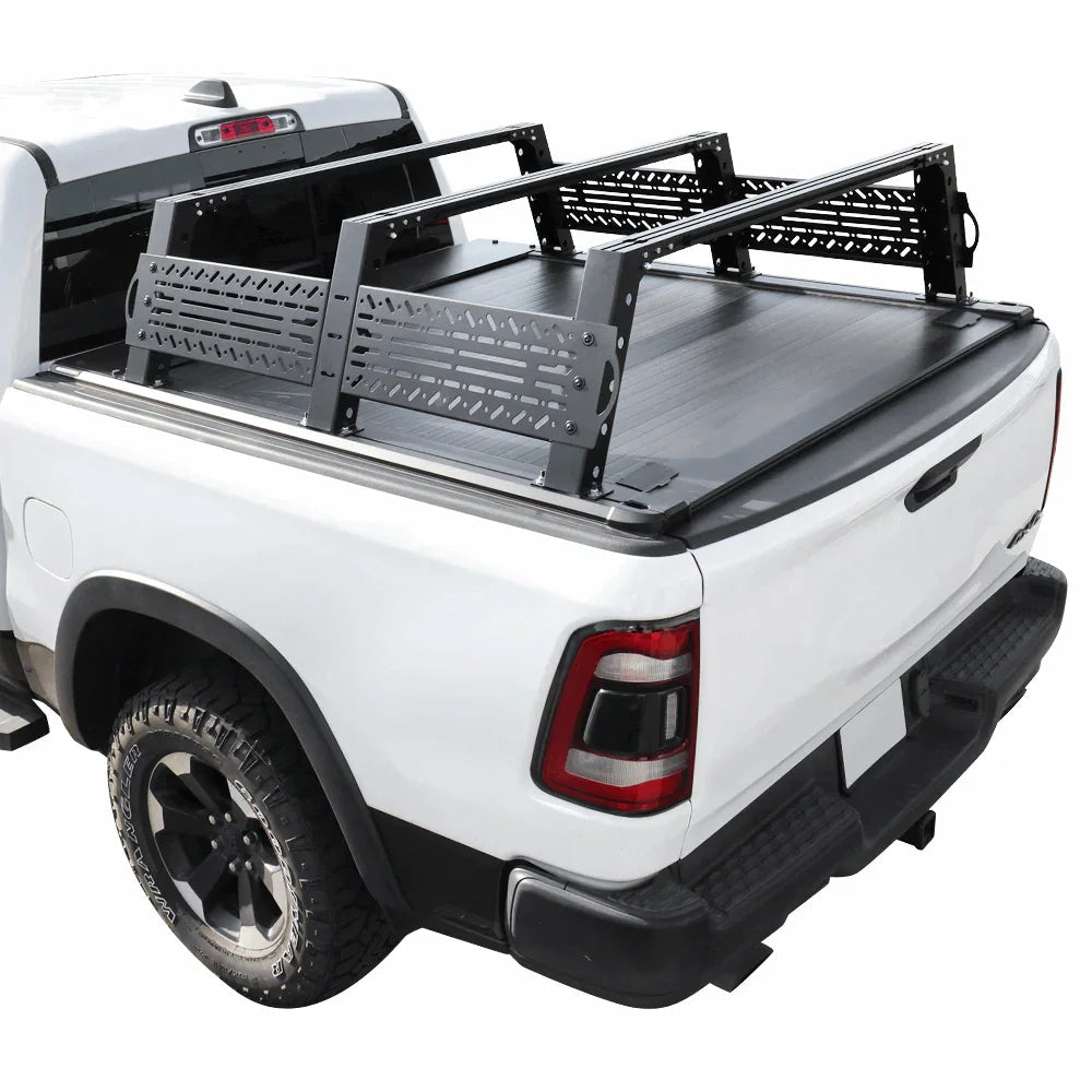 SYNETICUSA [2-in-1 Bundle] Nissan Titan Retractable Tonneau Cover w/ Rack System