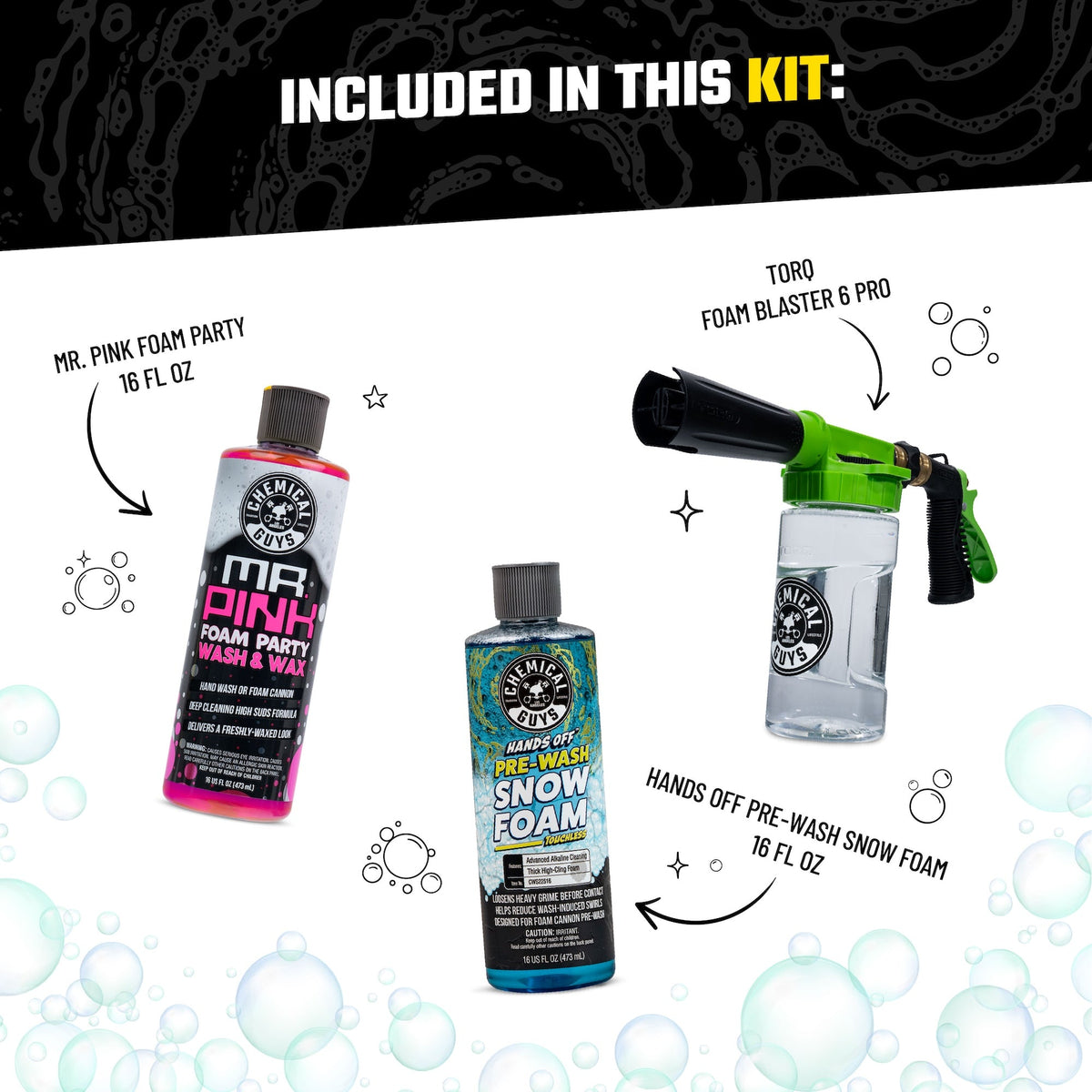 Chemical Guys Pre-Wash Snow Foam Blaster Bundle